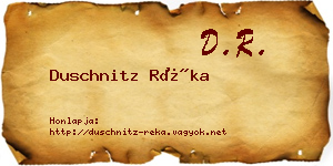 Duschnitz Réka névjegykártya